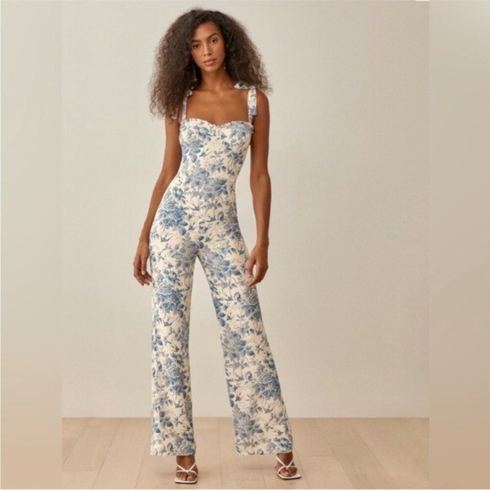 NWT Reformation Alfred Floral Jumpsuit Sz 4